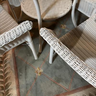 LOT 93: Brylane Home All-Weather Resin Wicker Table & Chairs