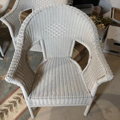 LOT 93: Brylane Home All-Weather Resin Wicker Table & Chairs