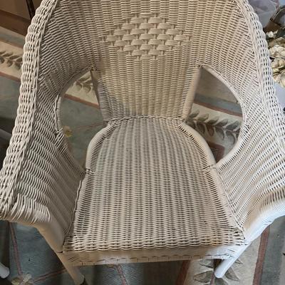 LOT 93: Brylane Home All-Weather Resin Wicker Table & Chairs