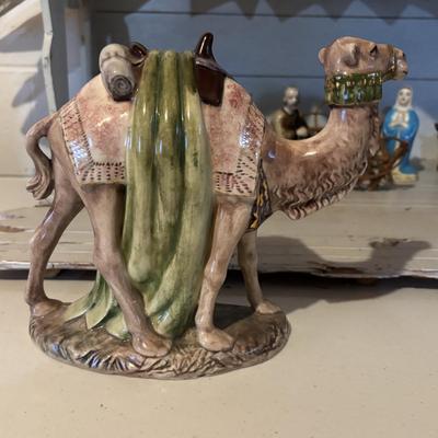 LOT 105: Vintage Handcrafted Nativity Set