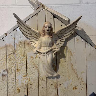 LOT 105: Vintage Handcrafted Nativity Set