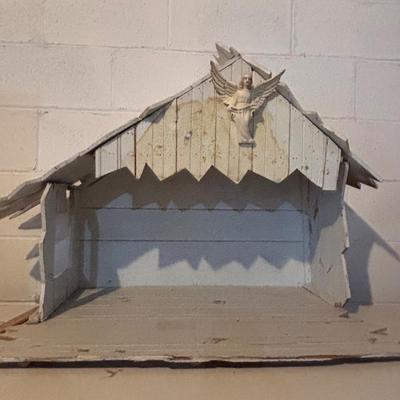 LOT 105: Vintage Handcrafted Nativity Set
