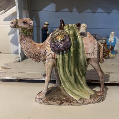 LOT 105: Vintage Handcrafted Nativity Set