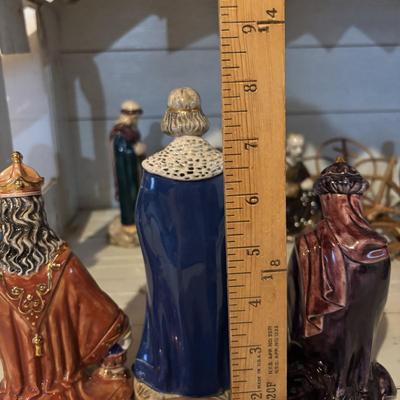 LOT 105: Vintage Handcrafted Nativity Set