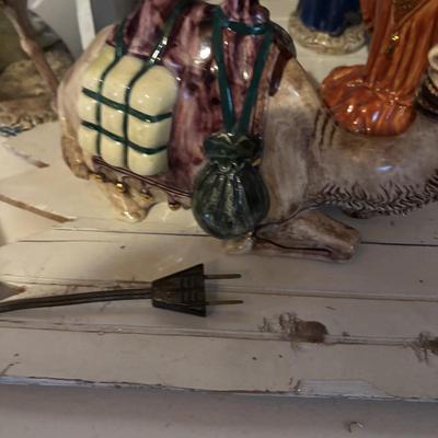LOT 105: Vintage Handcrafted Nativity Set