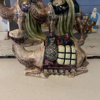 LOT 105: Vintage Handcrafted Nativity Set
