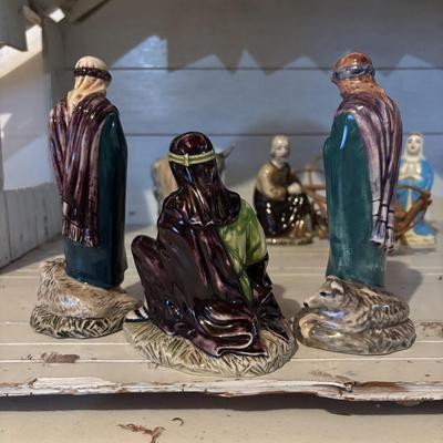 LOT 105: Vintage Handcrafted Nativity Set