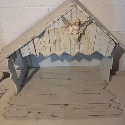 LOT 105: Vintage Handcrafted Nativity Set