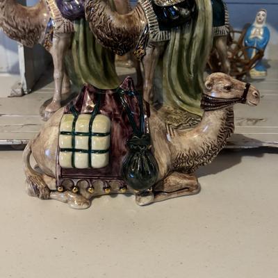 LOT 105: Vintage Handcrafted Nativity Set