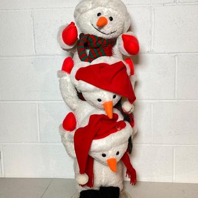LOT 280: Electronic / Animated Holiday Display Collection - Snowmen, Frank E Post and Cowboy Santa in Original Box