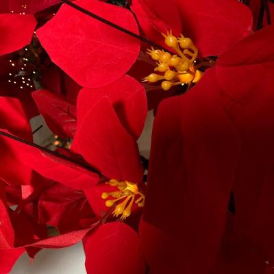 LOT 283: Holiday Decor Collection - Fiber Optic Poinsettia Trees and Animated Dolls