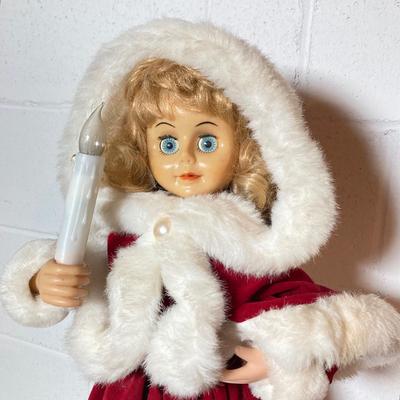LOT 283: Holiday Decor Collection - Fiber Optic Poinsettia Trees and Animated Dolls