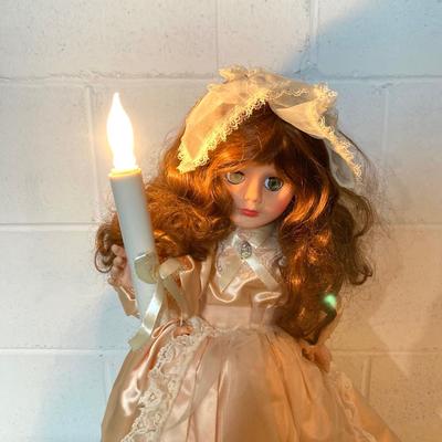 LOT 283: Holiday Decor Collection - Fiber Optic Poinsettia Trees and Animated Dolls
