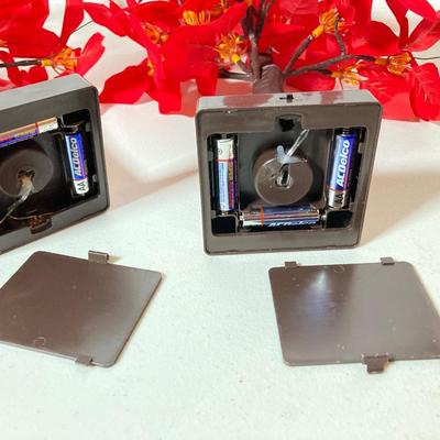 LOT 283: Holiday Decor Collection - Fiber Optic Poinsettia Trees and Animated Dolls