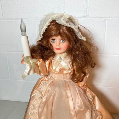 LOT 283: Holiday Decor Collection - Fiber Optic Poinsettia Trees and Animated Dolls