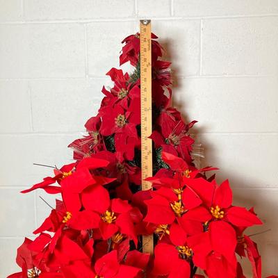 LOT 283: Holiday Decor Collection - Fiber Optic Poinsettia Trees and Animated Dolls