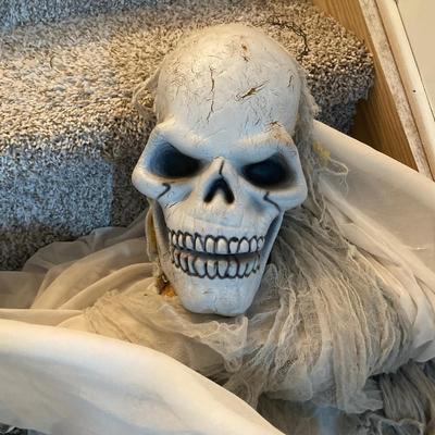 LOT 284: Halloween Decor - Skeletons, Ghosts (Inflatables) and More