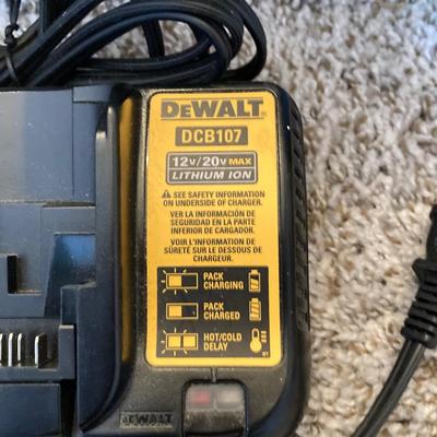 LOT 286: Dewalt Cordless Impact Driver DCF809, Cordless Drill Driver DCD708 with Bag, Charger, Batteries and Drill Bits