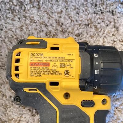 LOT 286: Dewalt Cordless Impact Driver DCF809, Cordless Drill Driver DCD708 with Bag, Charger, Batteries and Drill Bits