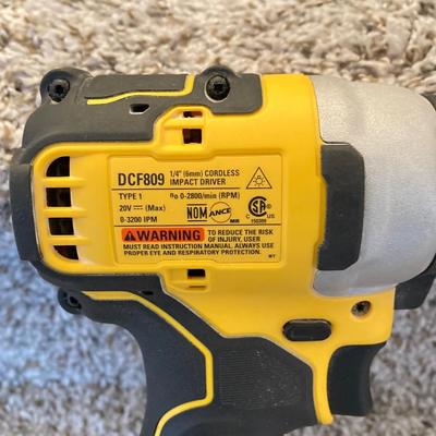 LOT 286: Dewalt Cordless Impact Driver DCF809, Cordless Drill Driver DCD708 with Bag, Charger, Batteries and Drill Bits