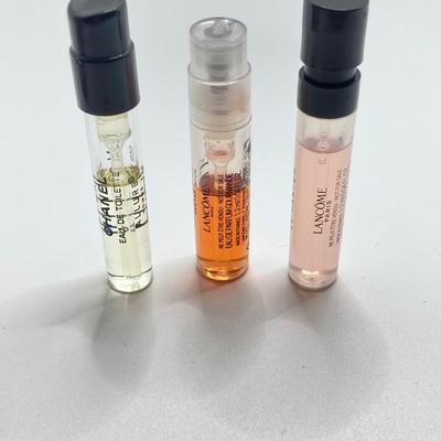 LOT 181: Perfume (Chanel /Vera Wang / Alexander Julian / Lancome), Bottles (Signed Included), Cristal Sevres France Frosted Bird and Moe