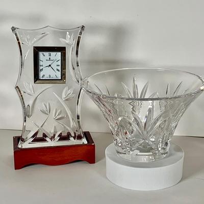 LOT 201: Waterford Crystal Clock and Waterford Crystal Bowl