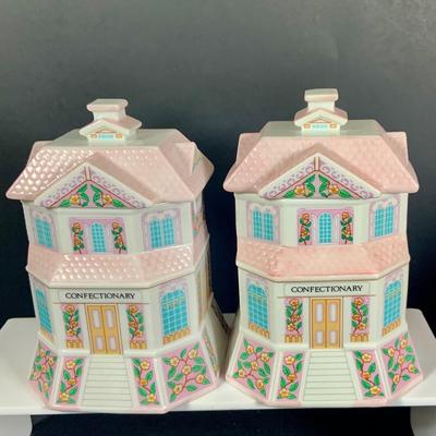 LOT 210: Lenox The Love Village Tea Pot, with Lid, Creamer, and Two(2) Sugar Bowls