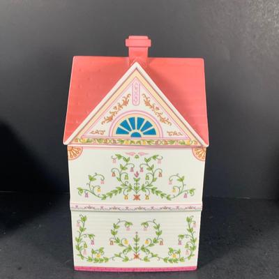 LOT211: Set of Three Lenox Love Village Canisters - Tea, Sugar and Coffee