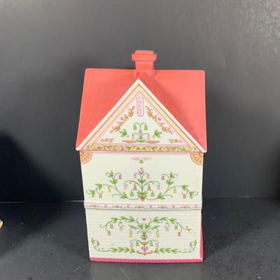 LOT211: Set of Three Lenox Love Village Canisters - Tea, Sugar and Coffee