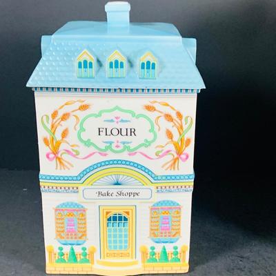LOT 212: Lenox The Love Village Flour Canister and Cookie Jar