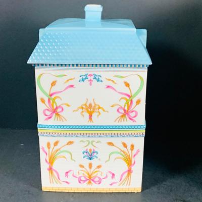 LOT 212: Lenox The Love Village Flour Canister and Cookie Jar
