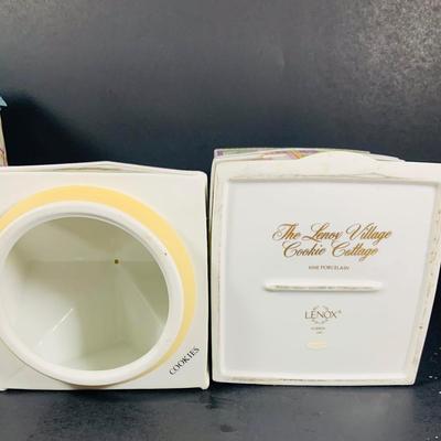 LOT 212: Lenox The Love Village Flour Canister and Cookie Jar