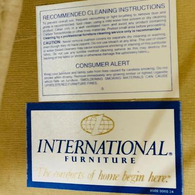 LOT 219: International Furniture Sofa and Love Seat