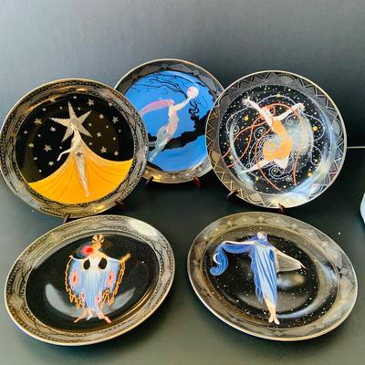 LOT 225: Set of Five (5) Franklin Mint - Royal Doulton House of Erte Art Deco Collectors Plates