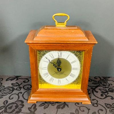 LOT 226: Seth Thomas Mechanical Mantle Clock and Glass Galileo Thermometer