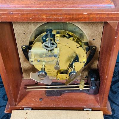 LOT 226: Seth Thomas Mechanical Mantle Clock and Glass Galileo Thermometer