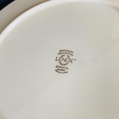 LOT 227 Lenox Dimension Collection Eternal Gold Rimmed China- Five (5) Piece Table Setting Cup, Saucer, Dinner Plate, Salad Plate and...