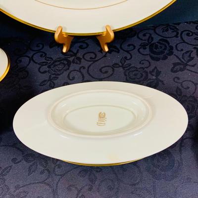 LOT 228: Lenox Eternal China Service Plater, Gravy Boat, Serving Dish with Handle (2) Serving Bowls and (8) Soup Bowl
