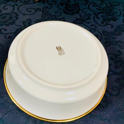 LOT 228: Lenox Eternal China Service Plater, Gravy Boat, Serving Dish with Handle (2) Serving Bowls and (8) Soup Bowl