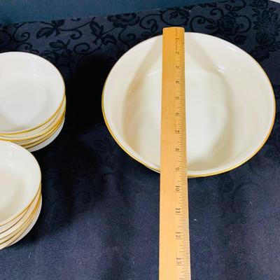 LOT Lenox Enteral China Serving Platter (2) Serving Bowls, Creamer and Sugar Bowl with Lid, Salt Shaker and Pepper Grinder and 8 Soup Bowls