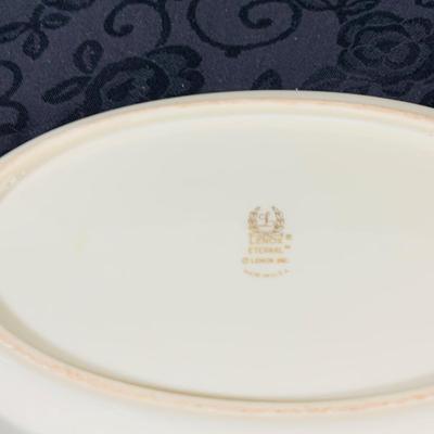 LOT Lenox Enteral China Serving Platter (2) Serving Bowls, Creamer and Sugar Bowl with Lid, Salt Shaker and Pepper Grinder and 8 Soup Bowls