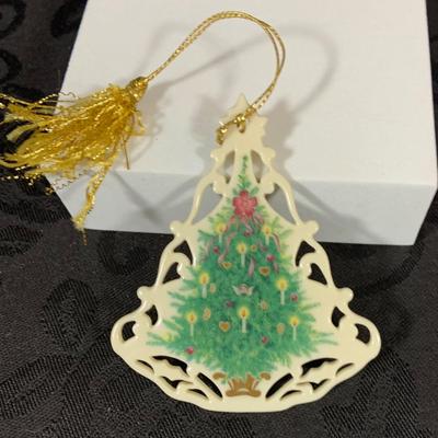 LOT 230: Lenox Holiday Decor Including Three (3) Candle Holder In Original Box, Holiday Paneled Bowl, Snowman Candy Tray 1990 Bell and...
