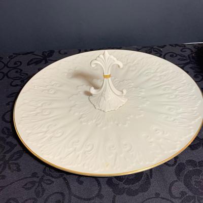 LOT 232: Collection of Lenox Featuring Anniversary Plate, Chateau Collection Serving Platter with Center Handle, Fruits of Life Bowl,...