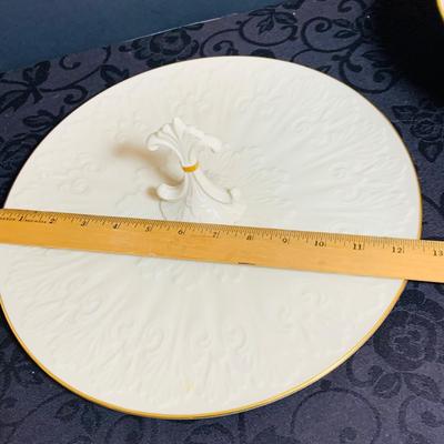 LOT 232: Collection of Lenox Featuring Anniversary Plate, Chateau Collection Serving Platter with Center Handle, Fruits of Life Bowl,...