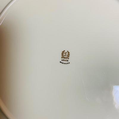 LOT 232: Collection of Lenox Featuring Anniversary Plate, Chateau Collection Serving Platter with Center Handle, Fruits of Life Bowl,...