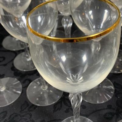 LOT Collection of Lenox Gold Trimmed Stemware - 15 Goblets and 14 Wine Glasses