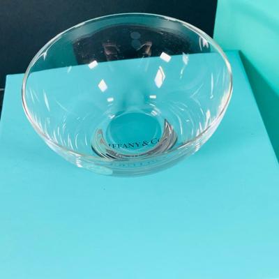 LOT 235: Small Tiffany Clear Crystal Bowl and Fostoria Coin Oval Bowl
