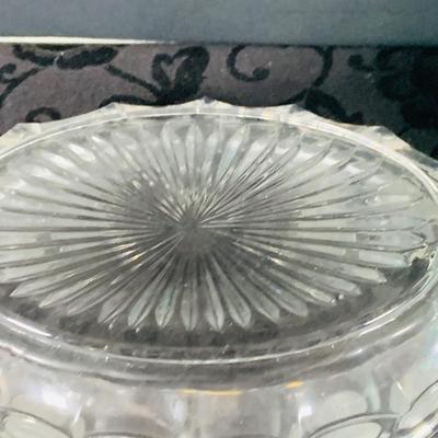 LOT 235: Small Tiffany Clear Crystal Bowl and Fostoria Coin Oval Bowl