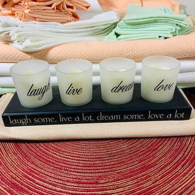 LOT 240: Large Selection of Lines -Table Cloths, Napkins and: Home Decor