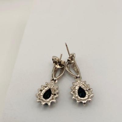 LOT 242: White Gold 14K Blue Gemstone Earrings 2.56 gtw
